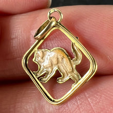 Load image into Gallery viewer, Vintage French Lucky Black Cat Enamel 18K Yellow Gold Charm Pendant

