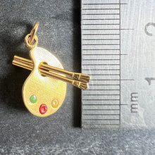 Load image into Gallery viewer, Vintage French Artist&#39;s Palette 18K Yellow Gold Enamel Charm Pendant
