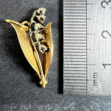 Load image into Gallery viewer, Vintage French Lily of the Valley Flower 18K White Yellow Gold Charm Pendant
