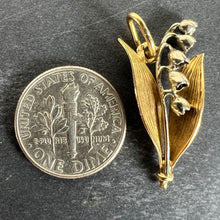Load image into Gallery viewer, Vintage French Lily of the Valley Flower 18K White Yellow Gold Charm Pendant
