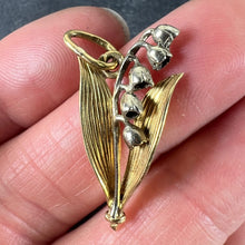 Load image into Gallery viewer, Vintage French Lily of the Valley Flower 18K White Yellow Gold Charm Pendant
