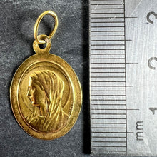 Load image into Gallery viewer, French Mazzoni 18K Yellow Gold Virgin Mary Oval Medal Pendant
