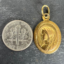 Load image into Gallery viewer, French Mazzoni 18K Yellow Gold Virgin Mary Oval Medal Pendant
