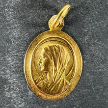 Load image into Gallery viewer, French Mazzoni 18K Yellow Gold Virgin Mary Oval Medal Pendant
