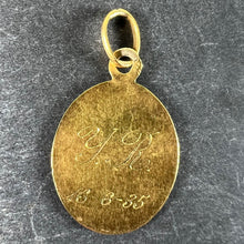Load image into Gallery viewer, French Mazzoni 18K Yellow Gold Virgin Mary Oval Medal Pendant
