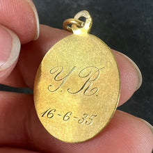 Load image into Gallery viewer, French Mazzoni 18K Yellow Gold Virgin Mary Oval Medal Pendant
