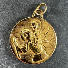 Load image into Gallery viewer, Vintage French St Christopher Double-Sided 18K Yellow Gold Medal Pendant
