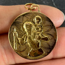 Load image into Gallery viewer, Vintage French St Christopher Double-Sided 18K Yellow Gold Medal Pendant
