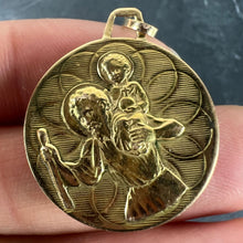 Load image into Gallery viewer, Vintage French St Christopher Double-Sided 18K Yellow Gold Medal Pendant
