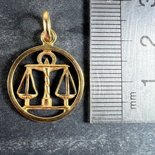 Load image into Gallery viewer, French Zodiac Libra Starsign 18K Yellow Gold Charm Pendant
