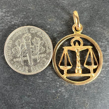 Load image into Gallery viewer, French Zodiac Libra Starsign 18K Yellow Gold Charm Pendant
