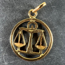Load image into Gallery viewer, French Zodiac Libra Starsign 18K Yellow Gold Charm Pendant
