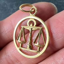 Load image into Gallery viewer, French Zodiac Libra Starsign 18K Yellow Gold Charm Pendant
