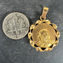 Load image into Gallery viewer, Italian 18K Yellow Gold Virgin Mary Twisted Frame Medal Pendant
