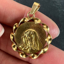 Load image into Gallery viewer, Italian 18K Yellow Gold Virgin Mary Twisted Frame Medal Pendant
