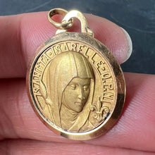 Load image into Gallery viewer, Vintage French Saint Isabelle of France 18 Karat Yellow Gold Medal Charm Pendant
