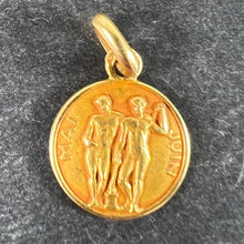 Load image into Gallery viewer, French Zodiac Gemini Starsign 18K Yellow Gold Charm Pendant
