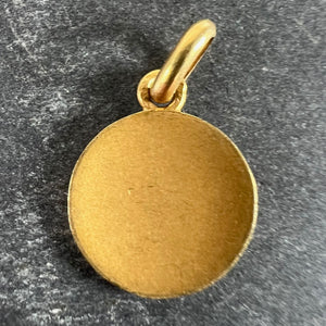 French Zodiac Gemini Starsign 18K Yellow Gold Charm Pendant