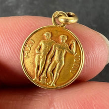 Load image into Gallery viewer, French Zodiac Gemini Starsign 18K Yellow Gold Charm Pendant
