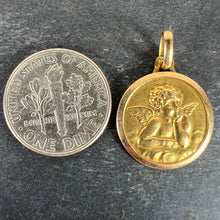 Load image into Gallery viewer, Vintage French Raphael’s Cherub 18K Yellow Gold Medal Pendant
