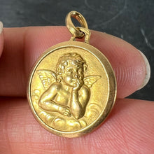 Load image into Gallery viewer, Vintage French Raphael’s Cherub 18K Yellow Gold Medal Pendant
