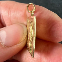 Load image into Gallery viewer, Vintage French Perroud Raphael’s Cherub 18K Yellow Gold Square Medal Pendant
