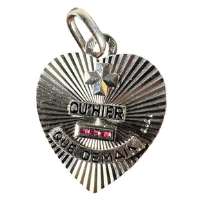 Augis More Than Yesterday Heart 18K White Gold Ruby Love Charm Pendant