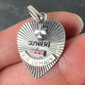 Augis More Than Yesterday Heart 18K White Gold Ruby Love Charm Pendant