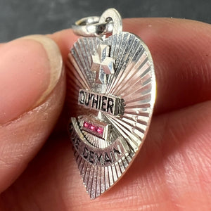 Augis More Than Yesterday Heart 18K White Gold Ruby Love Charm Pendant