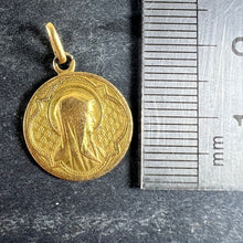 Load image into Gallery viewer, Antique French Virgin Mary 18K Yellow Gold Medal Pendant
