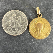 Load image into Gallery viewer, Antique French Virgin Mary 18K Yellow Gold Medal Pendant
