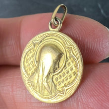 Load image into Gallery viewer, Antique French Virgin Mary 18K Yellow Gold Medal Pendant
