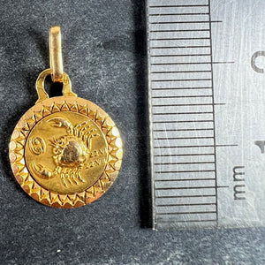 French Cancer Zodiac Starsign 18K Yellow Gold Perroud Charm Pendant