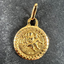 Load image into Gallery viewer, French Gemini Zodiac Starsign 18K Yellow Gold Perroud Charm Pendant
