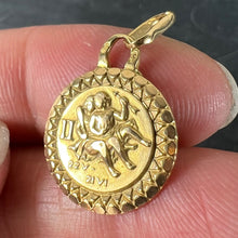 Load image into Gallery viewer, French Gemini Zodiac Starsign 18K Yellow Gold Perroud Charm Pendant
