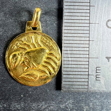 Load image into Gallery viewer, French 18K Yellow Gold Zodiac Cancer Charm Pendant
