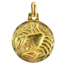 Load image into Gallery viewer, French 18K Yellow Gold Zodiac Cancer Charm Pendant
