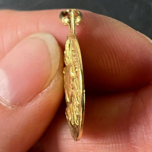 French 18K Yellow Gold Zodiac Cancer Charm Pendant