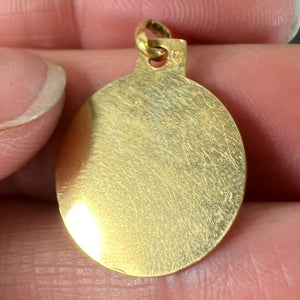 French 18K Yellow Gold Zodiac Cancer Charm Pendant