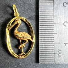Load image into Gallery viewer, French 18K Yellow Rose Gold Stork Charm Pendant

