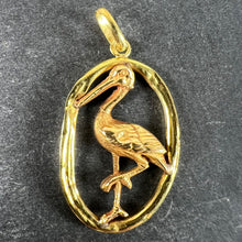 Load image into Gallery viewer, French 18K Yellow Rose Gold Stork Charm Pendant
