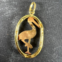 Load image into Gallery viewer, French 18K Yellow Rose Gold Stork Charm Pendant

