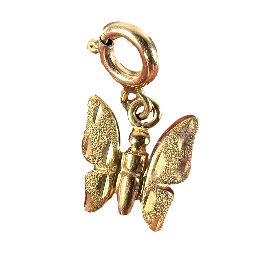Butterfly 9K Yellow Gold Charm Pendant