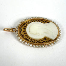 Load image into Gallery viewer, Vintage French 18K Yellow Gold Pearl Mother-of-Pearl Virgin Mary Charm Pendant
