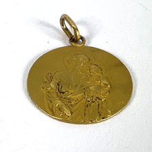Load image into Gallery viewer, French Tairac Saint Joseph and Jesus 18K Yellow Gold Medal Pendant
