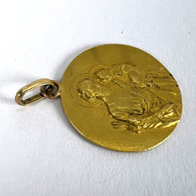 Load image into Gallery viewer, French Tairac Saint Joseph and Jesus 18K Yellow Gold Medal Pendant
