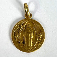 Load image into Gallery viewer, Antique French Saint Benedict 18 Karat Yellow Gold Medal Charm Pendant
