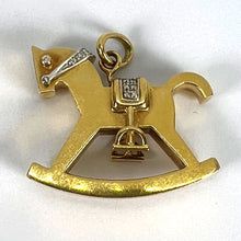 Load image into Gallery viewer, Al Angiolino &amp; Zogno Italian Large Rocking Horse 18K Yellow White Gold Diamond Pendant
