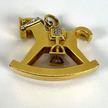 Load image into Gallery viewer, Al Angiolino &amp; Zogno Italian Large Rocking Horse 18K Yellow White Gold Diamond Pendant
