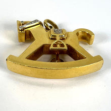 Load image into Gallery viewer, Al Angiolino &amp; Zogno Italian Large Rocking Horse 18K Yellow White Gold Diamond Pendant
